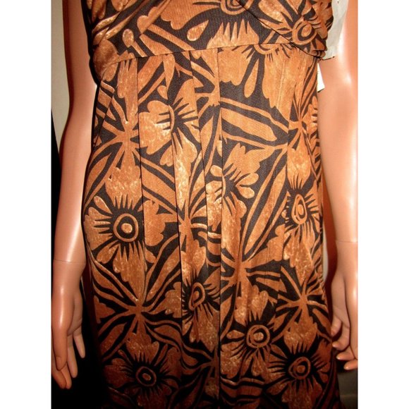NWT Diane von Furstenberg M 10 Dress Sundress Sun Brown Print Silk Lali DVF - Picture 9 of 11